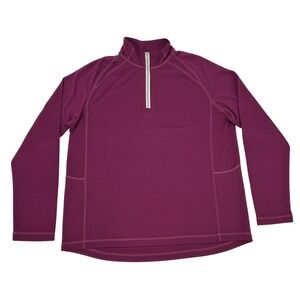 Tommy Bahama Pullover Shirt Men's Large‎ Burgundy Wine Quarter Zip Long Sleeve